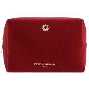 Dolce&Gabbana Beauty Red velvet Q cosmetic makeup/ toiletry bag with zipper -New